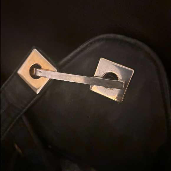 Valentino Orlandi Chic Black Quilted Handbag with Gold Accents. - Picture 6 of 13